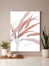 Abstract Blush Pink Botanical Leaves Canvas Wall Art for Living Room Bedroom Decor – view 3