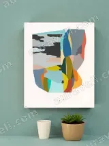 Abstract Colorful Geometric Canvas Wall Art for Living Room Home Decor – view 2