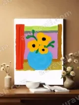 Bright Floral Vase Canvas Wall Art for Living Room Decor – view 2