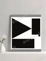 Abstract Geometric Black White Canvas Wall Art for Living Room Home Decor – view 2