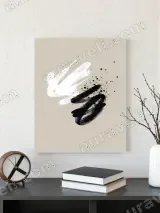 Abstract Black White Brushstroke Canvas Wall Art for Modern Home Decor – view 3
