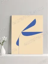 Abstract Blue Botanical Canvas Wall Art for Living Room Decor – view 3