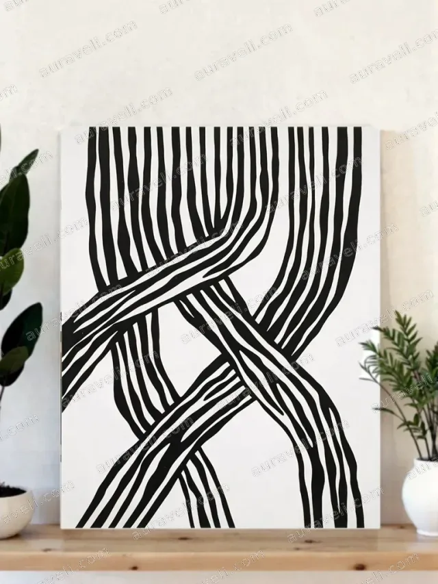 Abstract Line Weave Canvas Wall Art for Living Room Home Decor — art print