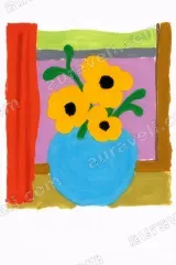 Bright Floral Vase Canvas Wall Art for Living Room framed modern home decor