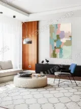 Abstract Pastel Color Block Canvas Wall Art for Living Room Home Decor – view 5