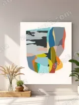 Abstract Colorful Geometric Canvas Wall Art for Living Room Home Decor – view 4