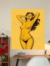Retro Sexy Pin - Up Girl Canvas Wall Art for Bedroom Living Room Decor