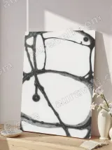 Abstract Black & White Line Art Canvas Wall Art for Home Decor – view 4