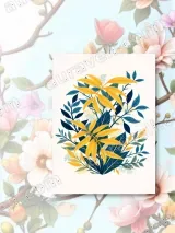 Vibrant Botanical Leaf Canvas Wall Art for Living Room Home Decor – view 2