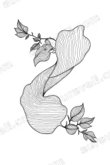 Abstract Botanical Line Art Canvas Wall for Living modern home decor