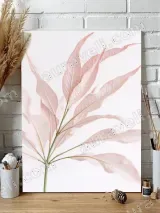 Pink Botanical Leaf Canvas Wall Art for Living Room Bedroom Home Decor