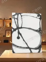 Abstract Black & White Line Art Canvas Wall Art for Home Decor – view 3