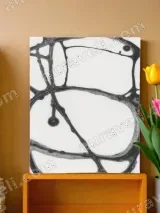 Abstract Black & White Line Art Canvas Wall Art for Home Decor – view 2