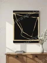 Abstract Black & Gold Canvas Wall Art for Living Room Decor – view 2
