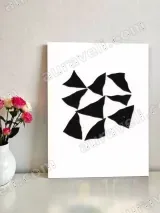 Abstract Black Geometric Canvas Wall Art for Living Room Home Decor
