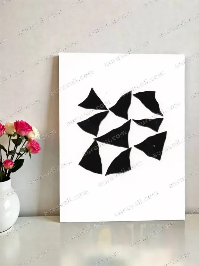 Abstract Black Geometric Canvas Wall Art for Living Room Home Decor — art print