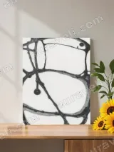 Abstract Black & White Line Art Canvas Wall Art for Home Decor