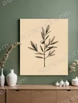 Vintage Olive Branch Canvas Wall Art for Living Room Home Decor