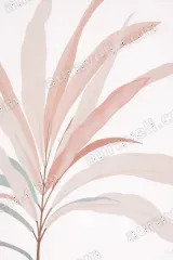 Pastel Botanical Leaf Canvas Wall Art for Living Room framed modern home decor