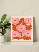 Pink Floral Canvas Wall Art for Living Room Bedroom Home Decor – view 2
