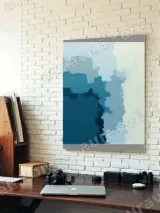 Abstract Blue Gradient Canvas Wall Art for Living Room & Bedroom Home Decor – view 4