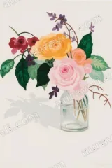 Colorful Floral Bouquet Canvas Wall Art for Living Room framed modern home decor