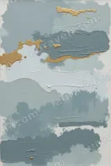 Abstract Blue Gold Textured Canvas Wall Art for Living and framed modern home decor