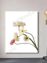 White & Pink Floral Canvas Wall Art for Living Room Bedroom Home Decor – view 2