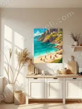 Vibrant Coastal Beach Canvas Wall Art for Living Room Decor – view 3