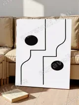 Minimalist Abstract Geometric Lines & Circles Canvas Wall Art for Home Decor – view 5