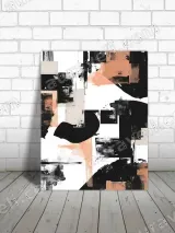 Abstract Black Coral Geometric Canvas Wall Art for Living Room Home Decor – view 3