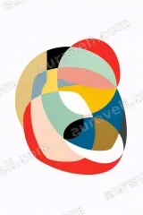Abstract Colorful Geometric Wall Art for Living Room Bedroom framed modern home decor