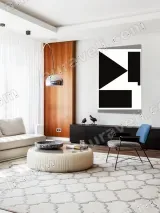 Abstract Geometric Black White Canvas Wall Art for Living Room Home Decor – view 5