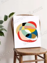 Abstract Colorful Geometric Wall Art for Living Room Bedroom Home Decor – view 4