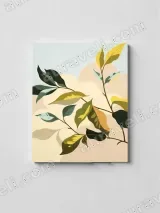 Minimalist Botanical Leaves Canvas Wall Art for Living Room Home Decor – view 2