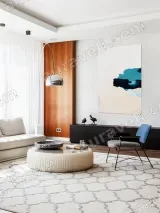 Abstract Blue Black Brushstroke Canvas Wall Art for Living Room Home Decor – view 5