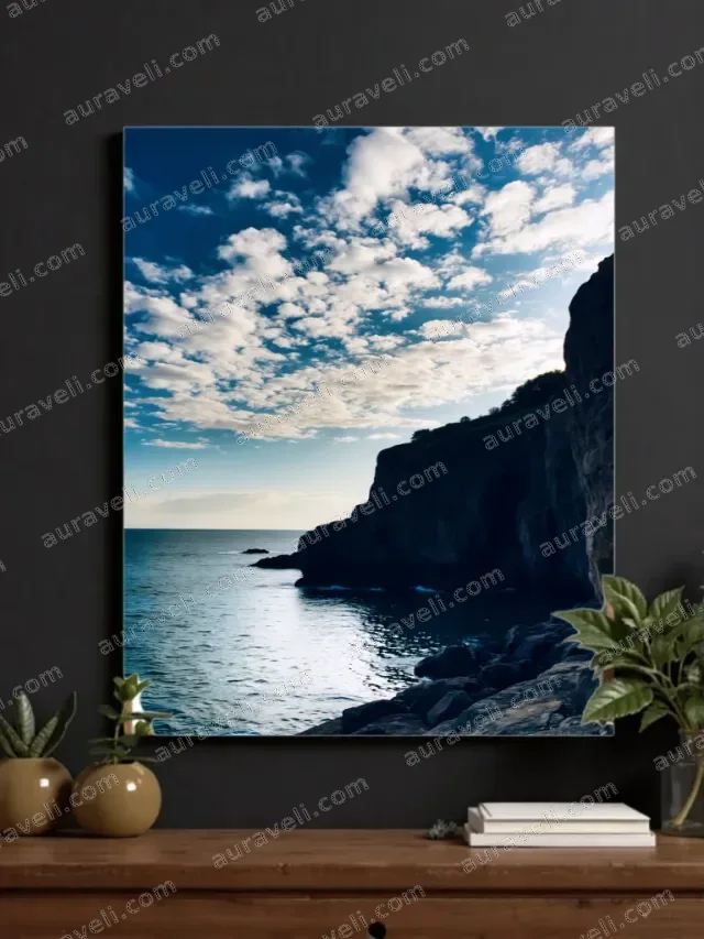 Coastal Cliff Ocean Canvas Wall Art for Living Room Bedroom Home Decor — art print