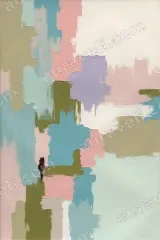 Abstract Pastel Color Block Canvas Wall Art for Living framed modern home decor