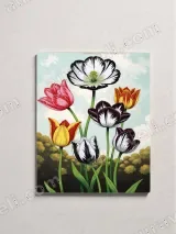 Variegated Tulip Floral Canvas Wall Art for Living Room Home Decor – view 2