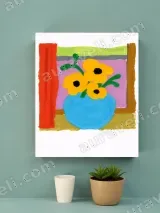 Bright Floral Vase Canvas Wall Art for Living Room Decor – view 3