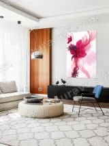 Pink Floral & Butterfly Abstract Canvas Wall Art for Bedroom Living Room Home Decor – view 5