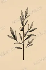 Vintage Olive Branch Canvas Wall Art for Living Room framed modern home decor