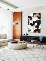 Abstract Black Coral Geometric Canvas Wall Art for Living Room Home Decor – view 5