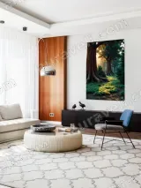 Sunlit Forest Giant Trees Canvas Wall Art for Living Room Home Decor – view 5