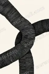 Abstract Black Line Knot Canvas Wall Art for Living framed modern home decor