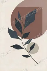 Abstract Botanical Leaf Canvas Wall Art for Living Room framed modern home decor