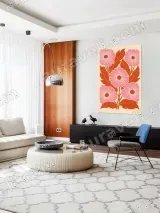 Pink Floral Canvas Wall Art for Living Room Bedroom Home Decor – view 5