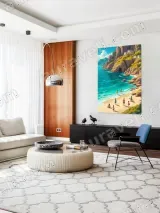 Vibrant Coastal Beach Canvas Wall Art for Living Room Decor – view 5