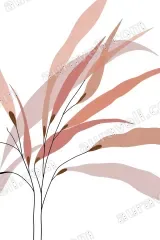 Abstract Blush Pink Botanical Leaves Canvas Wall Art for modern home decor