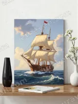 Vintage Sailing Ship Canvas Wall Art for Living Room Home Decor